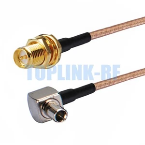RP-SMA Female ( Male Pin ) to TS9 Male Right Angle Connector Pigtail Cable RG316 - Zdjęcie 1 z 4