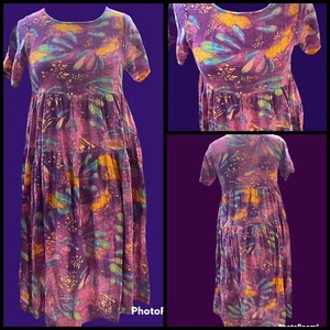 vintage 70s hippie hippy purple cotton festival dead head dress Medium - Picture 1 of 6