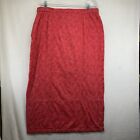 Vintage River Chase Size 16 Midi Skirt Pink Red Floral Cotton Gauze Boho