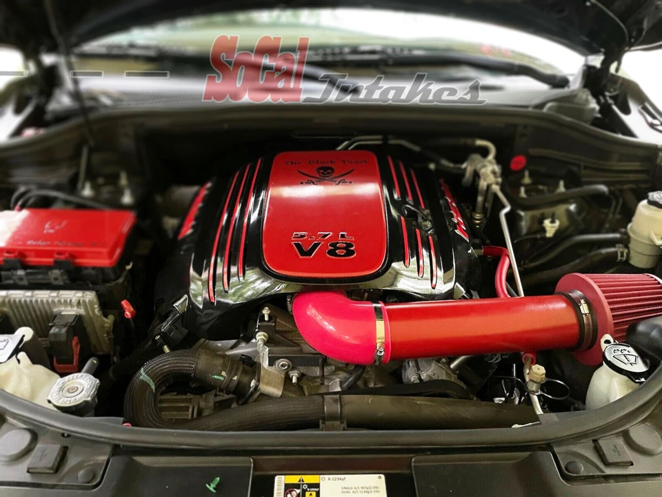 Kit de admisión de aire y filtro todo recubierto de rojo para Jeep Grand Cherokee 2011-2016 5,7 L V8 Foto 1 de 1