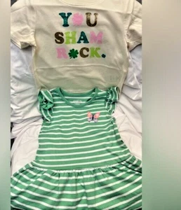You Sham Rock Short Sleeve Shirt &Flutter Dress Toddler Girls Sizes 12M & 2T NEW - Picture 1 of 9