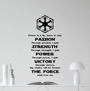 Star Wars Wall Decal Sith Code Vinyl Sticker Movie Poster Quote Decor Art 356xxx - Picture 1 of 2