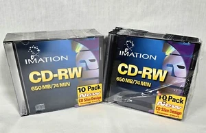 IMATION CD-RW - 650 MB 74 Min - 1 NEW/SEALED 10 Pack - 1 OPEN 8 Disc Pack - Picture 1 of 4