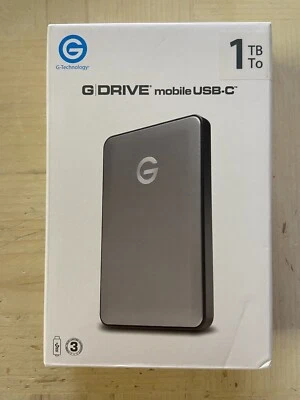 G Technology G-Drive Mobile USB 3.0 1TB Silver v3 External Hard NEW - Image 1 of 4