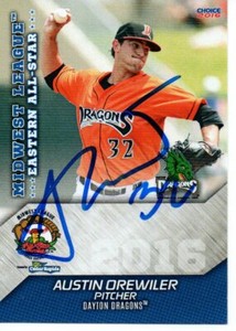 Austin Orewiler 2016 Dayton Dragons Midwest League All Star Game Signed Card