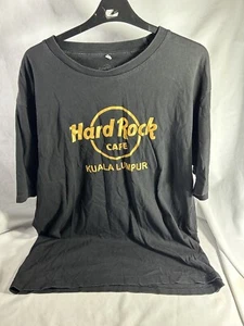Rare Hard Rock Cafe Kuala Lumpur Black T Shirt. Large Gold Logo. XL. VGUC - Picture 1 of 8