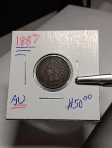👉1887  Indian Head Au Choice Full Liberty ** - Picture 1 of 3