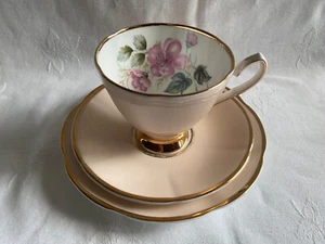 Bone China Pink Harlequin Trio by "Clare" Made in England - Picture 1 of 9