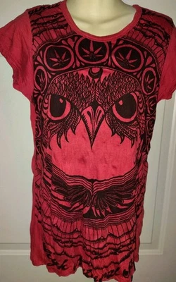 Camiseta para mujer Sure Design algodón súper suave Freebird flor luna marihuana M Foto 1 de 4
