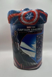 NIP CAPTAIN AMERICA “A BRAVE NEW WORLD” SUPER PLUSH THROW 50 INCH X 60 INCH - Picture 1 of 5