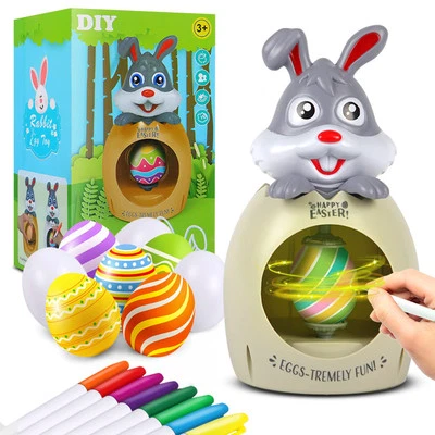 ACROFEK Bunny Egg Spinner Easter Toys Egg Decorating Kit DIY Egg Coloring Spinner w