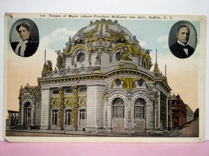 (3) verschiedene President McKinley Postkarten Buffalo NY Temple of Music Denkmal  - Bild 1 von 6