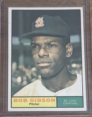1961 Topps - Bob Gibson #211 Cardenales de San Luis Salón de la fama excelente estado Foto 1 de 2