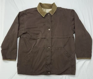 Vintage St Johns Bay brauner Wendemantel kariert Cordkragen Hausarbeit Scheune - groß - Bild 1 von 19