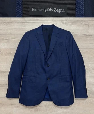 🇮🇹 Hombres Ermenegildo Zegna Milano Blazer Azul Fácil Abrigo Deportivo Chaqueta Talla 40 50 Foto 1 de 4