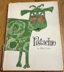 PISTACHIO : by Blair Lent : hbdj : green cow : vintage - Imagen 1 de 6
