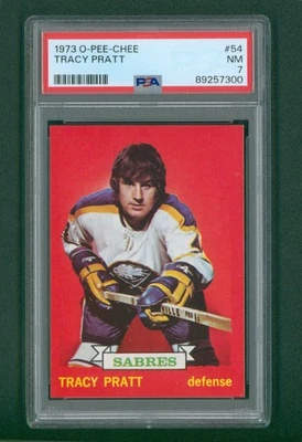 1973 O-Pee-Chee Hockey Card - #54 Tracy Pratt, PSA 7 NM - Image 1 of 2