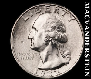 1932 Washington Quarter - Choice Gem Brilliant Unc++++ Lustrous #D3610 - Bild 1 von 2