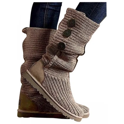UGG Australia Boots Classic Cardy Knit Tall Boot Size 11 Sweater Cottage Core - Image 1 of 4