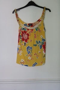 Dolce & Gabbana EU44 UK14-16 gelbes geblümtes Top mit goldenen Kettenträgern Y2k - Bild 1 von 8