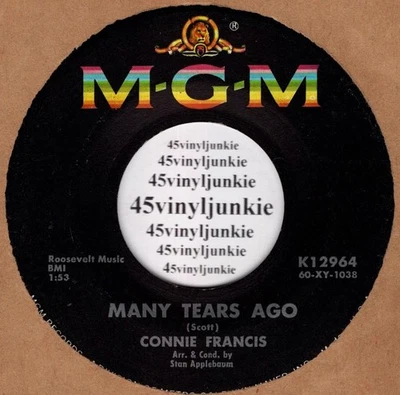 Connie Francis 45 rpm "Many Tears Ago" on MGM Records - Image 1 of 2