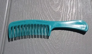 VINTAGE GOODY SUPER DETANGLER COMB STYLE LINE DOUBLE ROW TEETH 8 1/2” TEAL - Picture 1 of 4