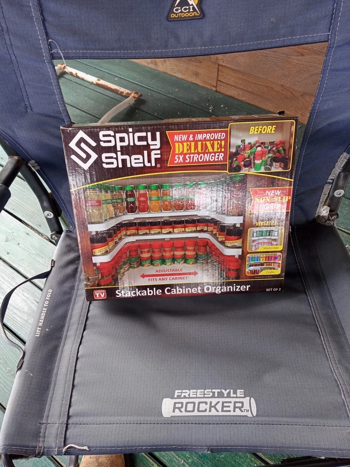 Nuevo Estante Picante Deluxe Juego de Dos Estantes de Especias Organizador de Gabinete Apilable Blanco Foto 1 de 1