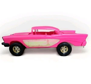 Vtg Processed Plastic Co Chevrolet Street Rod HOT PINK Toy Car Tim Mee USA Made - Picture 1 of 12