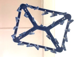 Blue Laundry Hanger With Clips Foldable Laundry Clothespin Drying Rack Easy Wash - Picture 1 of 2