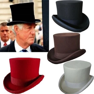Sombrero Mágico Sombrerero Loco Victoriano de Lana de Colección Caballeros Actuando Gorras de Jazz - Imagen 1 de 17