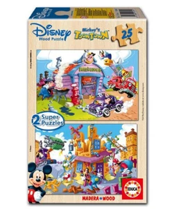 Educa Disney Wooden Puzzle Mickey Mouse ToonTown -2x25 pieces each Jigsaw - Picture 1 of 1