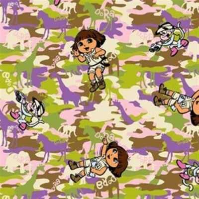 Tela de algodón camuflaje vida silvestre Dora la Exploradora 33 pulgadas Foto 1 de 2