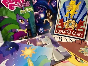 MY LITTLE PONY ~ HASBRO PROMO POSTER Celestia Luna, Daring Doctor Hooves USED - Picture 1 of 10