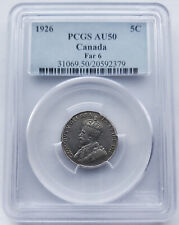 1926 FAR 6 - CANADA 5 CENTS - PCGS CERTIFIED AU50 - **RARE VARIETY** FIVE CENTS