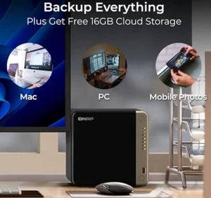 TS-464-8G-44W US QNAP 4 BAY NAS w/48 TB STORAGE CAPACITY + MORE - Picture 1 of 7