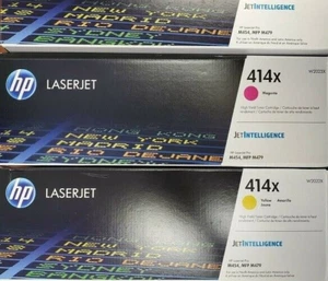 GENUINE HP 414X W2022X Yellow and W2023X Magenta Toners OPEN BOX SEALED TUB - Photo 1/1
