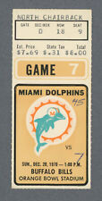 12/20/70 • Buffalo Bills vs Miami Dolphins • NFL Ticket Stub