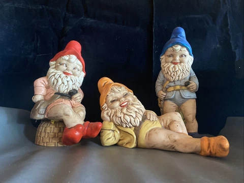 set of 3 Vintage 1968 handmade Garden Nomes Cover