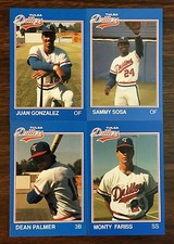 1989 Grand Slam TULSA DRILLERS-Rangers Minor League Team Set w/ SOSA & GONZALES