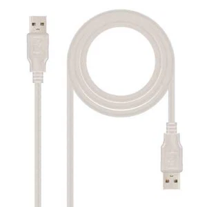 Nanocable Cavetto USB A Doppio Maschio Cable per PC Laptop 10.01.0303 2m Beige - Zdjęcie 1 z 6