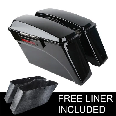 Vivid Black Hard Saddlebags Saddle Bags Fit For Harley Touring Road Glide 94-13 — 第 1/4 张图片