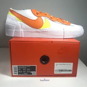 Nike Blazer Low Sacai Magma Orange White - UK 14 - EU 49.5 - US 15 - Picture 1 of 7