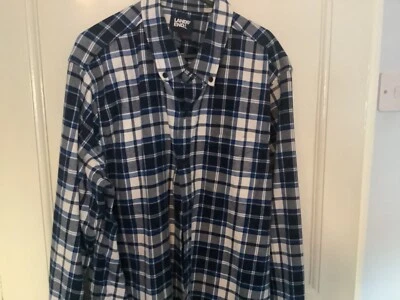 Vintage Lands' End Men's Plaid Flannel Shirt - L Traditional Fit - Classic Blue - Image 1 of 2