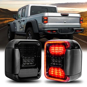 2x Smoked LED Tail Lights Stop Side Marker Lamps For Jeep Gladiator JT 2020-2024 - Picture 1 of 12