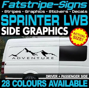 para adaptarse MERCEDES SPRINTER LWB MOUNTAINS ADVENTURE FURGONETA PEGATINAS GRÁFICAS - Imagen 1 de 2