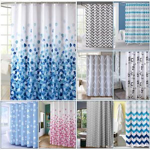 Polyester Fabric Shower Curtain Extra Long & Wide Heavy-Duty Bathroom Curtain
