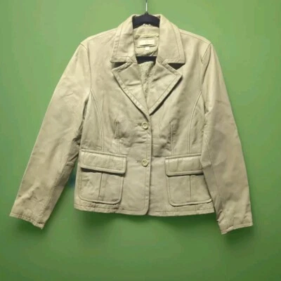 Chaqueta de cuero Wilson para mujer talla S verde salvia blazer de 3 botones suave como la mantequilla ** Foto 1 de 4