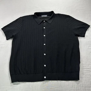PJ Paul Jones Sweater Mens 2XL XXL Black Cardigan Knitted Button Up Rockabilly - Picture 1 of 9