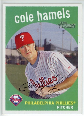 Cole Hamels - 2008 Topps Heritage #75 Base Card - Philadelphia Phillies - Image 1 of 2