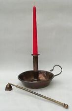 Vintage Arts & Crafts 'Style' Copper Effect Chamberstick Candle Holder & Snuffer